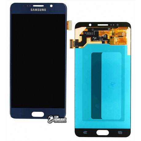Дисплей для Samsung N9200 Galaxy Note 5, N920C Galaxy Note 5, N920F Galaxy Note 5, синий, с сенсорным экраном (дисплейный модуль), (OLED), High Copy