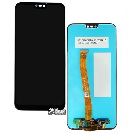 Дисплей Huawei P20 Lite, черный, с тачскрином, оригинал (переклеено стекло), ANE-L21/ANE-LX1