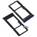 Держатель SIM карты для Xiaomi Poco X3, Poco X3 NFC, синий, с держателем MMC