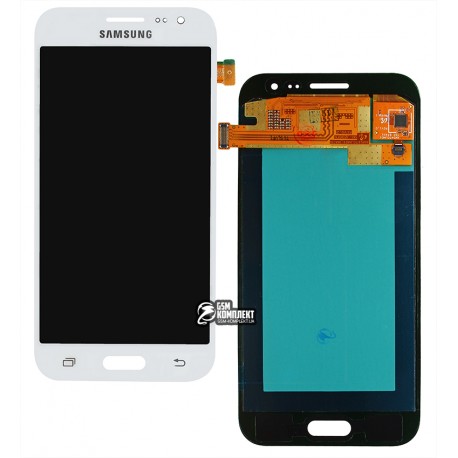 Дисплей для Samsung J200F Galaxy J2, J200G Galaxy J2, J200H Galaxy J2, J200Y Galaxy J2, белый, с сенсорным экраном (дисплейный модуль), Original (PRC), self-welded