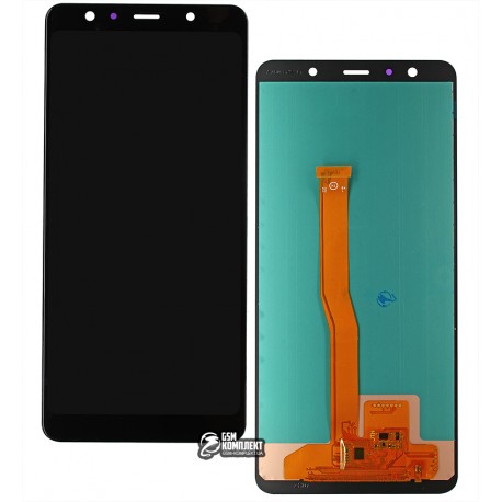 Дисплей для Samsung A750 Galaxy A7 (2018), черный, с сенсорным экраном, (TFT), с регулировкой яркости, копия