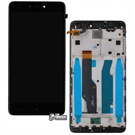 Дисплей для Xiaomi Redmi Note 4X, черный, с сенсорным экраном, с рамкой, High Copy