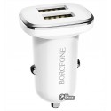 Автомобильное зарядное устройство Borofone BZ12, USB Type-c кабель, (2USB, 2.4A), белое