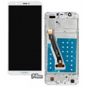 Дисплей для Huawei Enjoy 7s, P Smart, белый, с тачскрином, с рамкой, High quality, FIG-L31/FIG-LX1