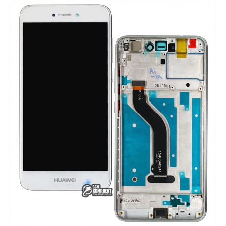 Дисплей Huawei P8 Lite (2017), P9 Lite (2017), белый, с тачскрином, с рамкой, High Copy, PRA-LA1, PRA-LX2, PRA-LX1, PRA-LX3