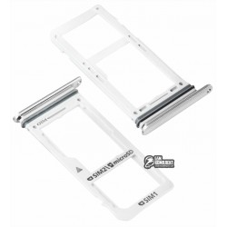 Держатель SIM-карты для Samsung N950FD Galaxy Note 8 Duos, серебристый