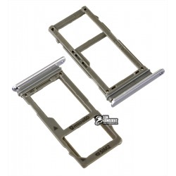 Держатель SIM-карты для Samsung A530F/DS Galaxy A8 (2018), серый, c держателем MMC, SIM2, dual SIM, orchid gray