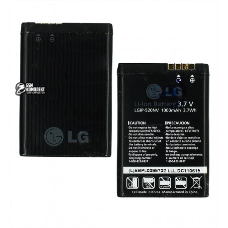 Аккумулятор LGIP-520N для LG BL40, GD900, Li-ion 3.7V 1000mAh