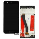 Дисплей для Huawei P10, черный, с тачскрином, с рамкой, High quality, VTR-L29/VTR-L09