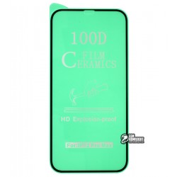 Захисне оргскло для iPhone 12 Pro Max, Ceramica, з фаскою, чорне