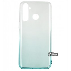 Чехол для Realme 5 Pro, Gradient Design, силиконовый ультратонкий, white/turqouise