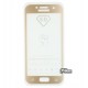 Закаленное защитное стекло для Samsung A320 Galaxy A3 (2017) Duos, 0,26 мм 9H, 2.5D, Full Glue, золотое