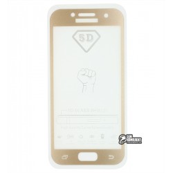 Закаленное защитное стекло для Samsung A320 Galaxy A3 (2017) Duos, 0,26 мм 9H, 2.5D, Full Glue, золотое