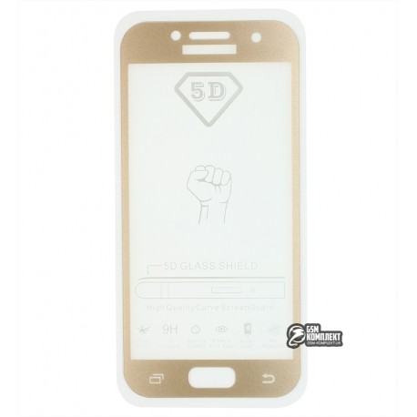 Закаленное защитное стекло для Samsung A320 Galaxy A3 (2017) Duos, 0,26 мм 9H, 2.5D, Full Glue, золотое Закаленное защитное стекло для Samsung A320 Galaxy A3 (2017) Duos, 0,26 мм 9H, 2.5D, Full Glue, золотое