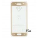 Закаленное защитное стекло для Samsung A320 Galaxy A3 (2017) Duos, 0,26 мм 9H, 2.5D, Full Glue, золотое