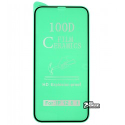 Захисне оргскло для iPhone 12, iPhone 12 Pro, Ceramica, з фаскою, чорне