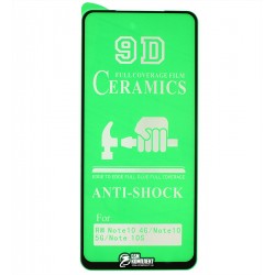 Защитное стекло для Xiaomi Redmi Note 10, Redmi Note 10S, Ceramica, с фаской, черное
