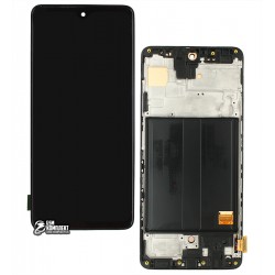 Дисплей для Samsung A515 Galaxy A51, A515F/DS Galaxy A51, чорний, з сенсорним екраном, з рамкою, (OLED), High Copy