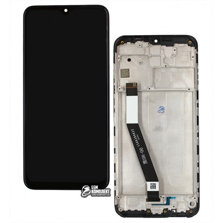 Дисплей Xiaomi Redmi 9, черный, с тачскрином, с рамкой, Original PRC, M2004J19G, M2004J19C
