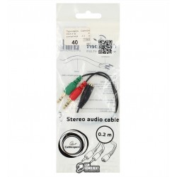 Переходник Cablexpert CCA-418 4-х контактной 3.5 мм вилки на две 3.5 мм розетки (стерео аудио + моно