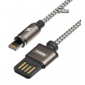 Кабель Lightning - USB, Remax RC-095i Gravity, магнитный, тканевый, 1,5 Ампер, 1метр,