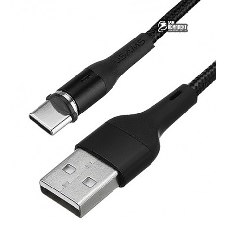 Кабель Type-C - USB, Usams US-SJ334 U29 Aluminum Alloy Magnetic, 1м, магнітний, чорний
