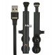 Кабель Type-C - USB, Usams US-SJ381 U39 Sucker Mobile Games, 1.2м, игровой на присосках, черный