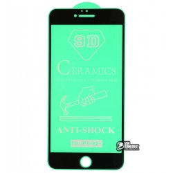 Защитное оргстекло для iPhone 6 Plus, iPhone 6s Plus, Ceramica, с фаской, черное