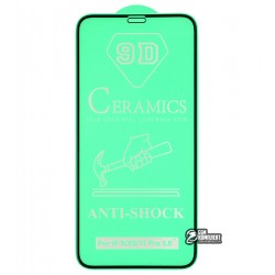 Захисне оргскло для iPhone X, iPhone XS, iPhone 11 Pro, Ceramica, з фаскою, чорне Захисне оргскло для iPhone X, iPhone XS, iPhone 11 Pro, Ceramica, з фаскою, чорне