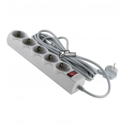 Фільтр мережевий 2 м LogicPower, LP-X5, 5 розетки, сірий