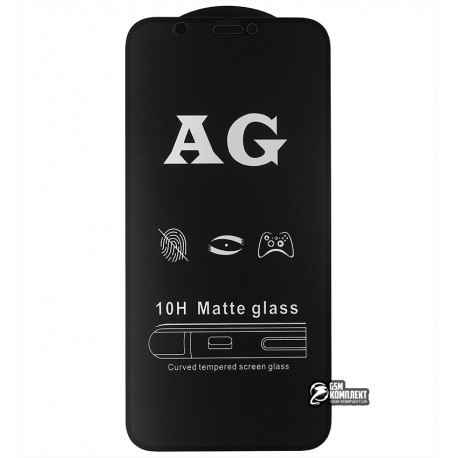 Захисне скло для iPhone 12 Mini, 2,5D, Full Glue, матове, чорне