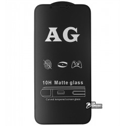 Захисне скло для iPhone 12, iPhone 12 Pro, 2,5D, Full Glue, матове, чорне