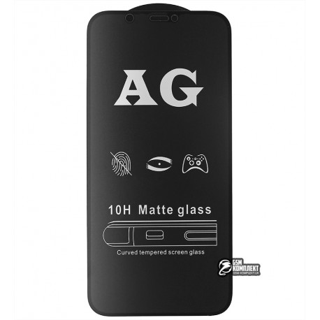 Защитное стекло для iPhone 12, iPhone 12 Pro, 2,5D, Full Glue, матовое, черное