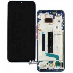 Дисплей для Xiaomi Mi 10 Lite, синій, з сенсорним екраном, з рамкою, оригінал, service pack, (56000300J900), M2002J9G