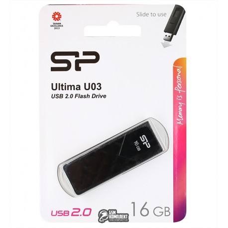 Флешка 16 Gb Silicon Power Ultima U03 Black (SP016GBUF2U03V1K)