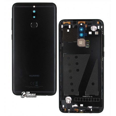 Задняя панель корпуса для Huawei Mate 10 Lite, черный, со шлейфом сканера отпечатка пальца (Touch ID), оригинал (PRC)