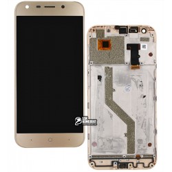 Дисплей для ZTE Blade A6 A0620, Blade A6 lite A0621, золотистый, с сенсорным экраном (дисплейный модуль), с рамкой