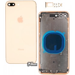 Корпус для iPhone 8 Plus, золотистый, с держателем SIM-карты, с боковыми кнопками Корпус для iPhone 8 Plus, золотистый, с держателем SIM-карты, с боковыми кнопками
