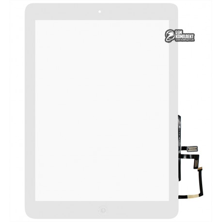 Тачскрін для планшета iPad Air (iPad 5), зі шлейфом, з кнопкою HOME, білий