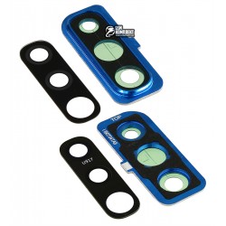 Скло камери для Samsung A505F / DS Galaxy A50, синій колір, з рамкою