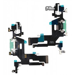 Шлейф iPhone 11, коннектора зарядки, коннектора наушников, зеленый, с микрофоном, High Copy Шлейф iPhone 11, коннектора зарядки, коннектора наушников, зеленый, с микрофоном, High Copy