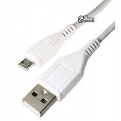 Кабель Micro-USB - USB, YJ-08, QC3.0, круглий, 1 метр, білий