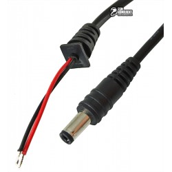 Штекер питания к ноутбуку 5,5/2,5мм прямой, с кабелем