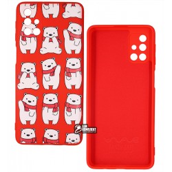 Чехол для Samsung A317 Galaxy M31s, WAVE Fancy Case, софттач силикон, bears with a scarf/red Чехол для Samsung A317 Galaxy M31s, WAVE Fancy Case, софттач силикон, bears with a scarf/red