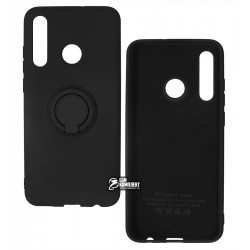 Чохол для Huawei P Smart 2019, POT-LX1, Honor 10 lite, магнітний з кільцем, силіконовий, чорний