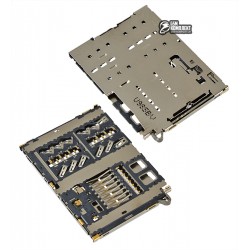Коннектор SIM-карты для Samsung A202 Galaxy A20e, A202F / DS Galaxy A20e, A405 Galaxy A40, A405F / DS Galaxy A40, с коннектором карты памяти
