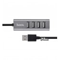 USB-адаптер Hoco HB1, USB на 4USB-порти Line machine (USB-hub) \ metal gray