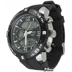 Чоловічий цифровий кварцовий годинник Quamer 1509, ремінець каучук
