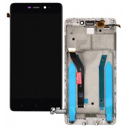 Дисплей для Xiaomi Redmi 4 Prime, черный, с сенсорным экраном, с рамкой, High Copy