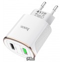 Сетевое зарядное устройство Hoco C60A Prestige 2USB (2.4A + QC3.0), белое